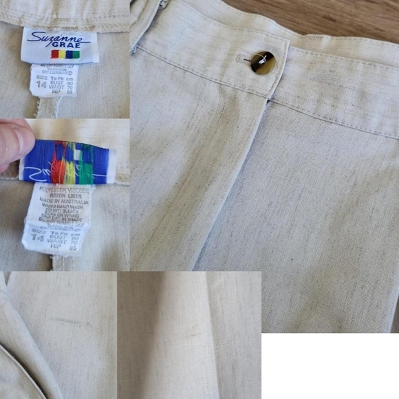 Vintage Beige Linen Trousers - Picture 4 of 4